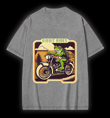 Frog's Moto Trip Vibe Vintage Washed 100% Cotton T-Shirt