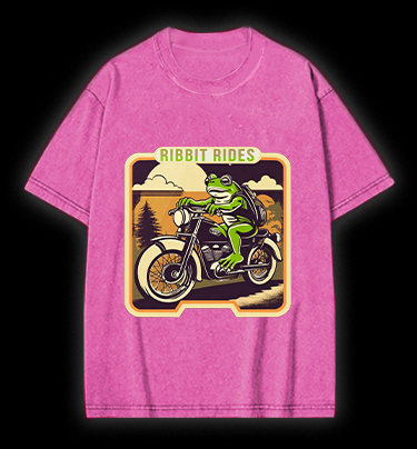 Frog's Moto Trip Vibe Vintage Washed 100% Cotton T-Shirt