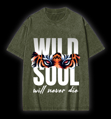 Wild Tiger Eyes Vintage Washed 100% Cotton T-Shirt