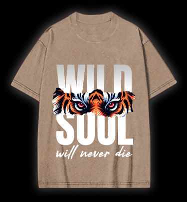 Wild Tiger Eyes Vintage Washed 100% Cotton T-Shirt
