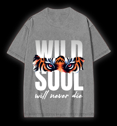 Wild Tiger Eyes Vintage Washed 100% Cotton T-Shirt