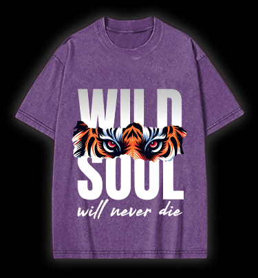 Wild Tiger Eyes Vintage Washed 100% Cotton T-Shirt