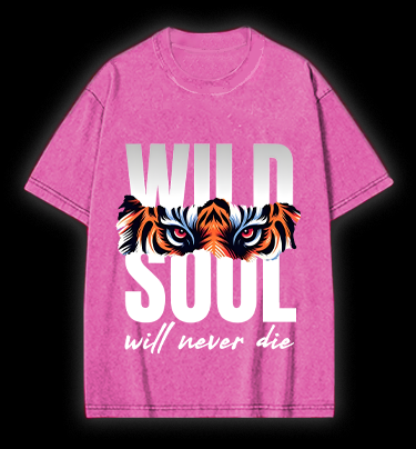 Wild Tiger Eyes Vintage Washed 100% Cotton T-Shirt