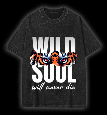 Wild Tiger Eyes Vintage Washed 100% Cotton T-Shirt
