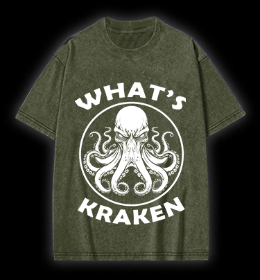 Octopus's Dark Gaze Vintage Washed 100% Cotton T-Shirt