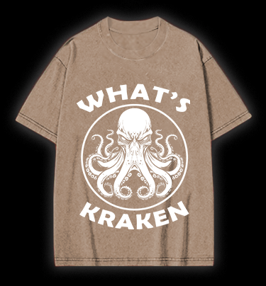 Octopus's Dark Gaze Vintage Washed 100% Cotton T-Shirt