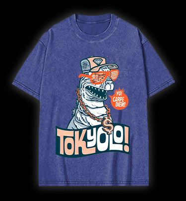 Trendy Godzilla Vintage Washed 100% Cotton T-Shirt