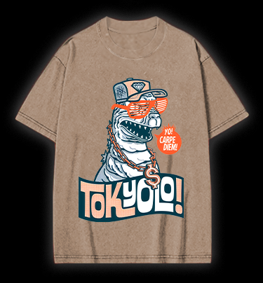 Trendy Godzilla Vintage Washed 100% Cotton T-Shirt