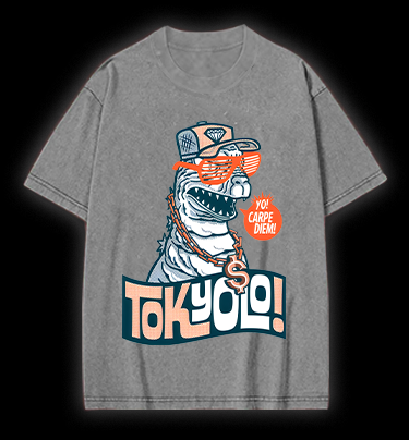 Trendy Godzilla Vintage Washed 100% Cotton T-Shirt