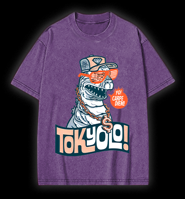Trendy Godzilla Vintage Washed 100% Cotton T-Shirt