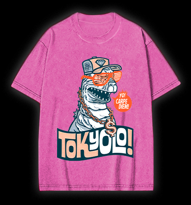 Trendy Godzilla Vintage Washed 100% Cotton T-Shirt