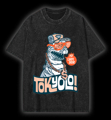 Trendy Godzilla Vintage Washed 100% Cotton T-Shirt