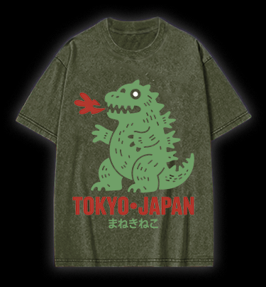 Kaiju's Tokyo Trip Vintage Washed 100% Cotton T-Shirt