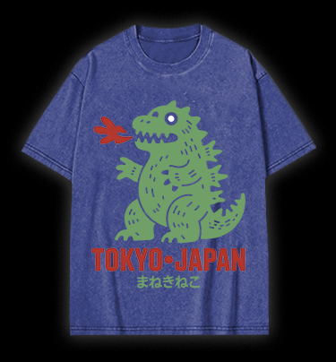 Kaiju's Tokyo Trip Vintage Washed 100% Cotton T-Shirt