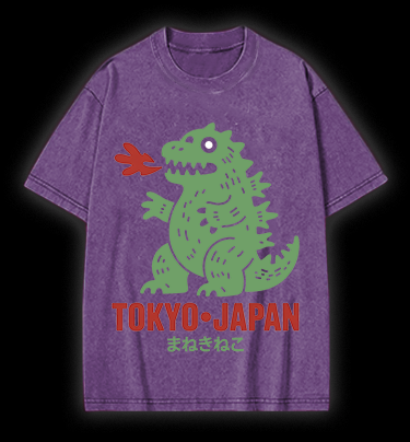 Kaiju's Tokyo Trip Vintage Washed 100% Cotton T-Shirt