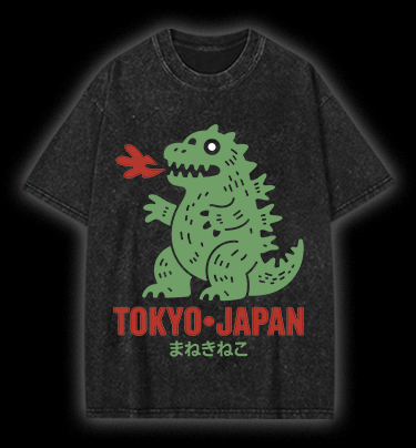Kaiju's Tokyo Trip Vintage Washed 100% Cotton T-Shirt