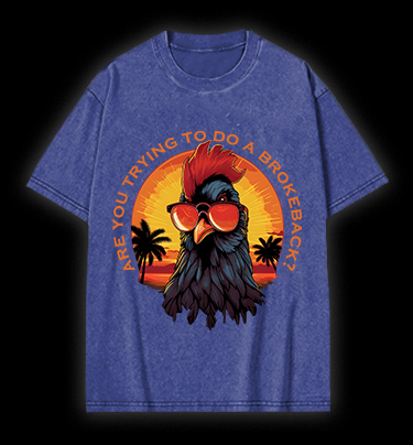 Rooster's Brokeback Vibe Vintage Washed 100% Cotton T-Shirt
