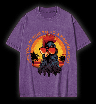 Rooster's Brokeback Vibe Vintage Washed 100% Cotton T-Shirt