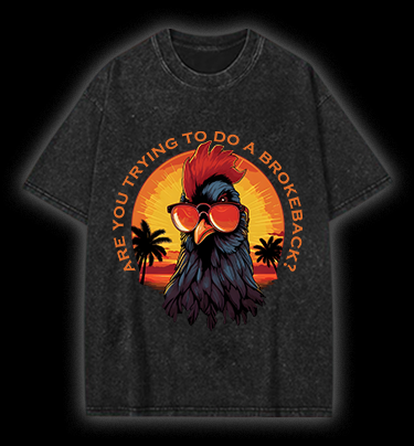 Rooster's Brokeback Vibe Vintage Washed 100% Cotton T-Shirt