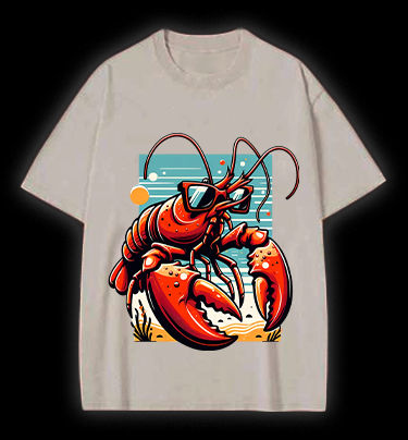 Lobster's Beach Swag Vintage Washed 100% Cotton T-Shirt