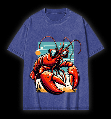 Lobster's Beach Swag Vintage Washed 100% Cotton T-Shirt