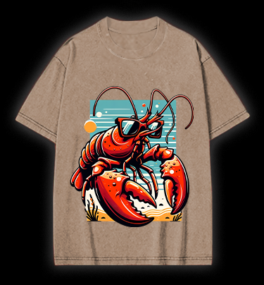 Lobster's Beach Swag Vintage Washed 100% Cotton T-Shirt
