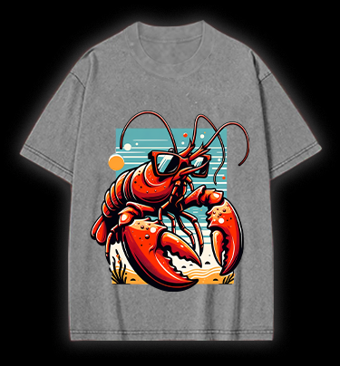 Lobster's Beach Swag Vintage Washed 100% Cotton T-Shirt