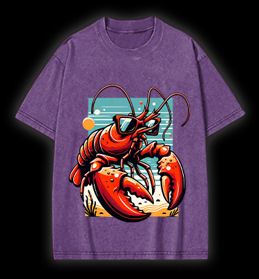 Lobster's Beach Swag Vintage Washed 100% Cotton T-Shirt