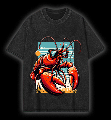 Lobster's Beach Swag Vintage Washed 100% Cotton T-Shirt