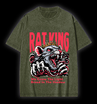 Mouse King's Reign Vintage Washed 100% Cotton T-Shirt