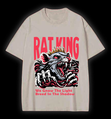 Mouse King's Reign Vintage Washed 100% Cotton T-Shirt