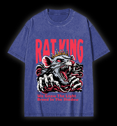 Mouse King's Reign Vintage Washed 100% Cotton T-Shirt