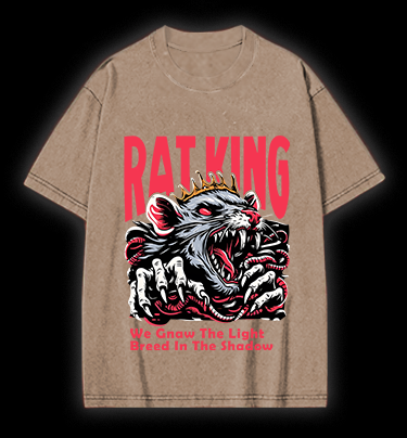 Mouse King's Reign Vintage Washed 100% Cotton T-Shirt