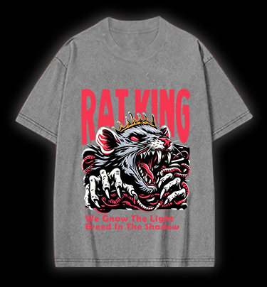 Mouse King's Reign Vintage Washed 100% Cotton T-Shirt