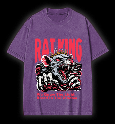 Mouse King's Reign Vintage Washed 100% Cotton T-Shirt