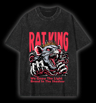 Mouse King's Reign Vintage Washed 100% Cotton T-Shirt