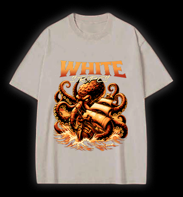 Octopus on Deck Vintage Washed 100% Cotton T-Shirt