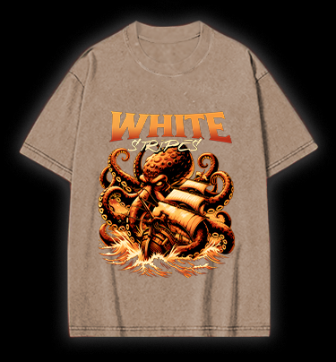 Octopus on Deck Vintage Washed 100% Cotton T-Shirt