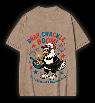 Eagle's Fun Breakfast Vintage Washed 100% Cotton T-Shirt