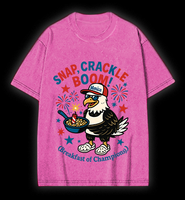 Eagle's Fun Breakfast Vintage Washed 100% Cotton T-Shirt