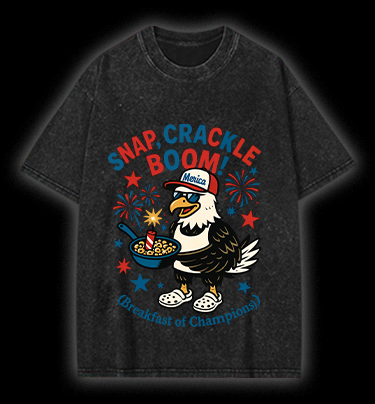 Eagle's Fun Breakfast Vintage Washed 100% Cotton T-Shirt