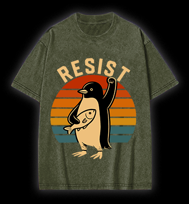 Penguin Uprising Vintage Washed 100% Cotton T-Shirt