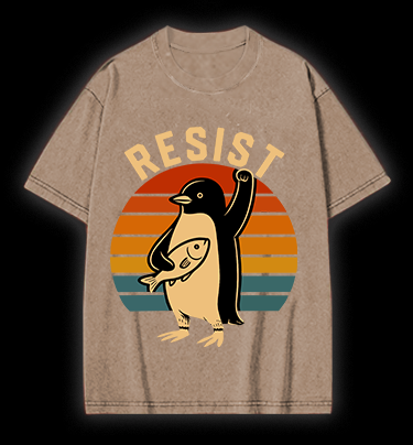 Penguin Uprising Vintage Washed 100% Cotton T-Shirt