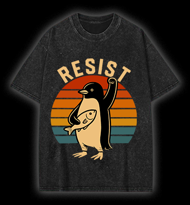 Penguin Uprising Vintage Washed 100% Cotton T-Shirt