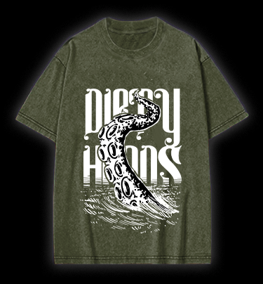 Octopus Tentacle Fun Vintage Washed 100% Cotton T-Shirt