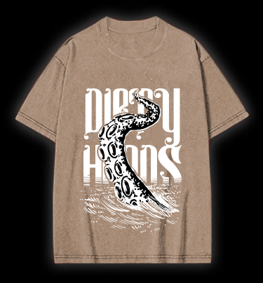 Octopus Tentacle Fun Vintage Washed 100% Cotton T-Shirt