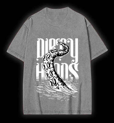 Octopus Tentacle Fun Vintage Washed 100% Cotton T-Shirt