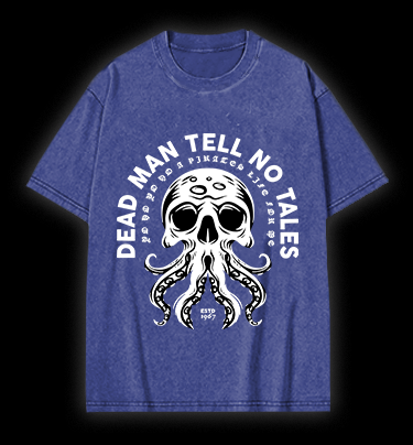 Skull - Octopus Mix Vintage Washed 100% Cotton T-Shirt