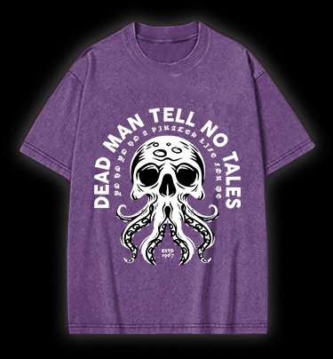 Skull - Octopus Mix Vintage Washed 100% Cotton T-Shirt