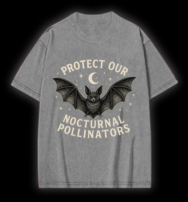 Bat's Pollinator Mission Vintage Washed 100% Cotton T-Shirt